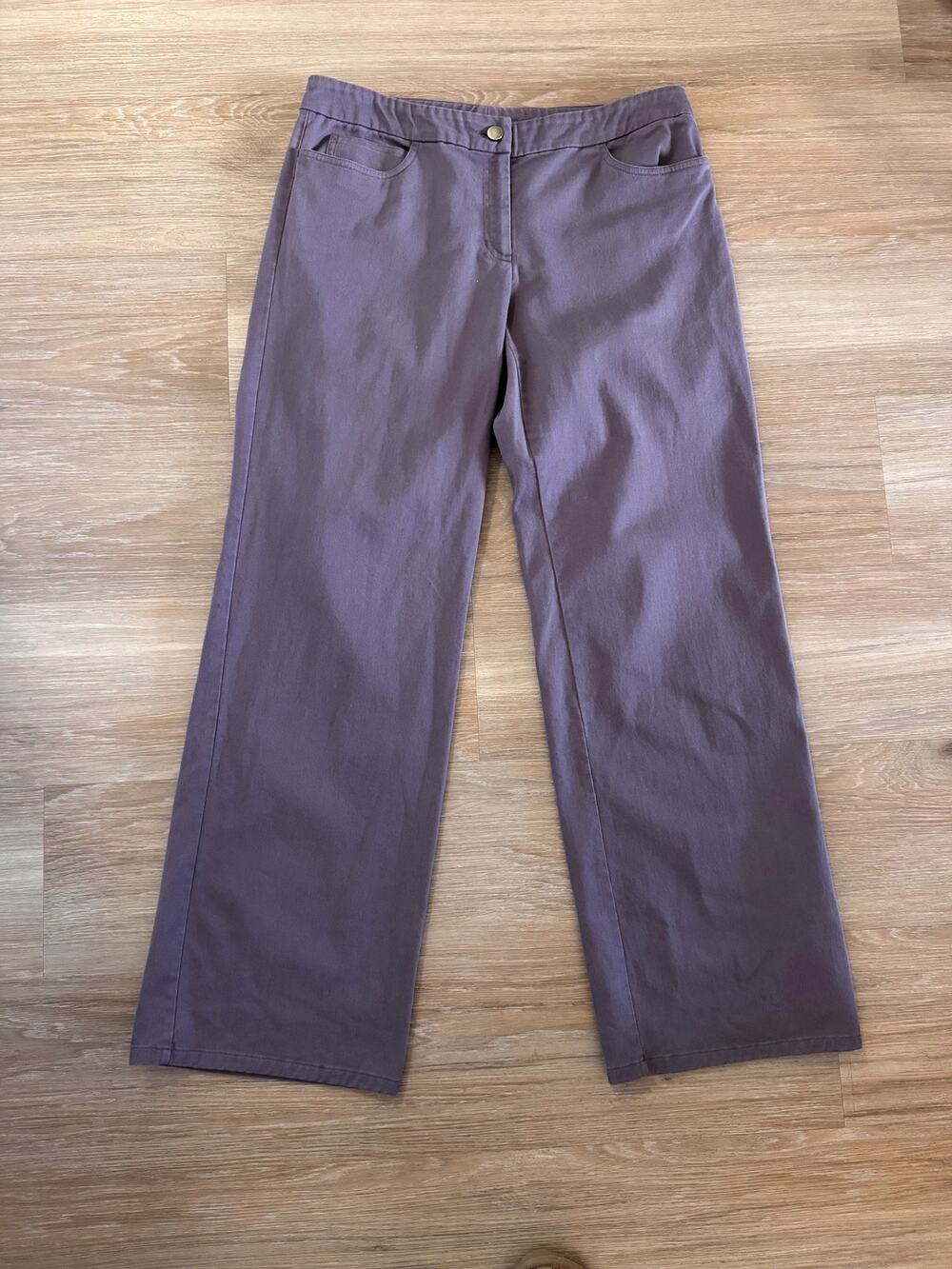Eileen Fisher | Iron Gray Straight Leg Stretch Pants USA Made Size M